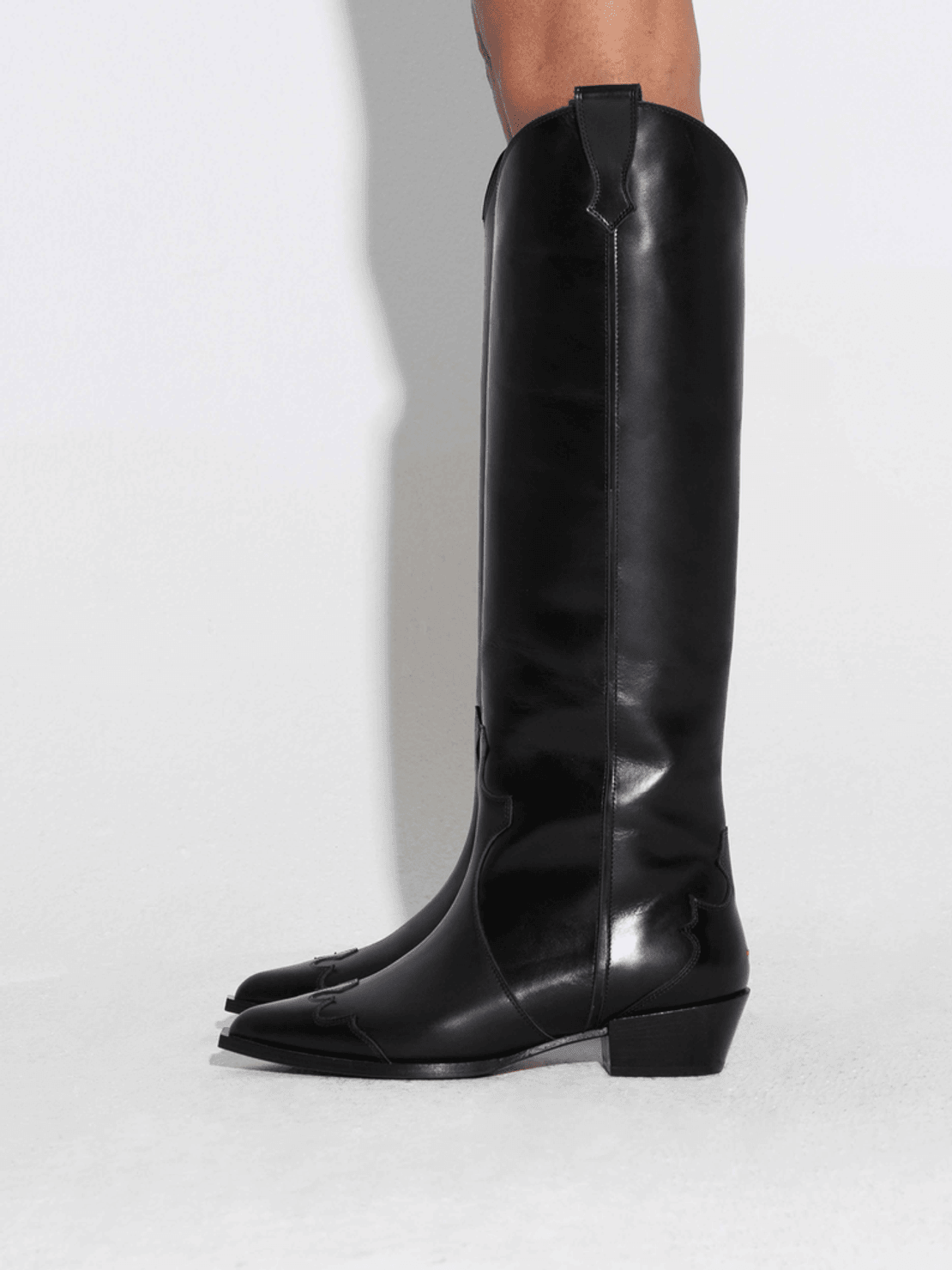 Aeyde Aruna Leather Knee-High Cowboy Boots