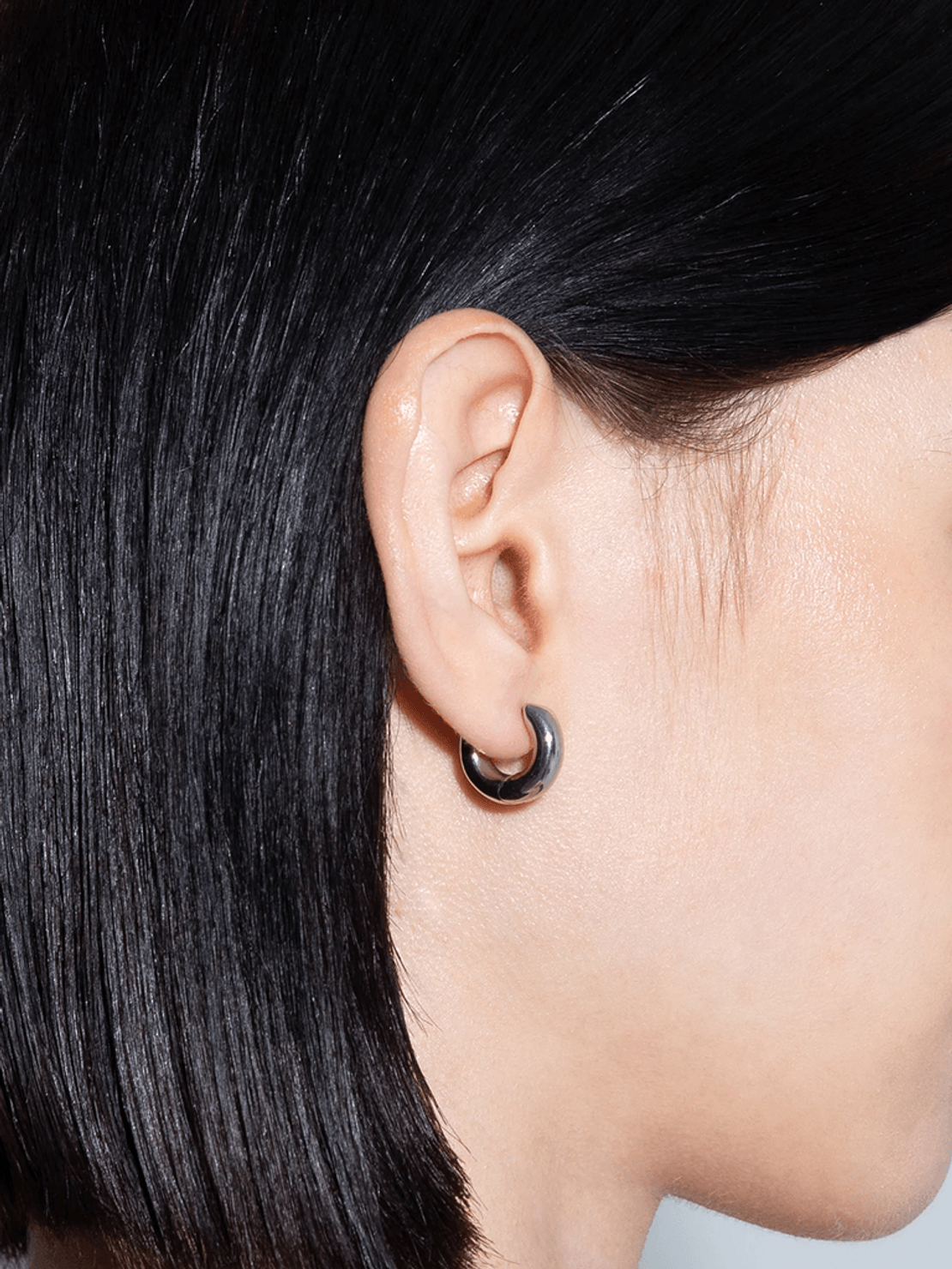 Aeyde Alaya Small Palladium-Plated Hoop Earrings