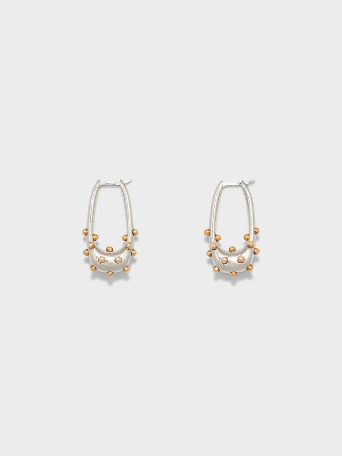 Aeyde Elias Palladium and 18kt Gold-Plated Hoop Earrings