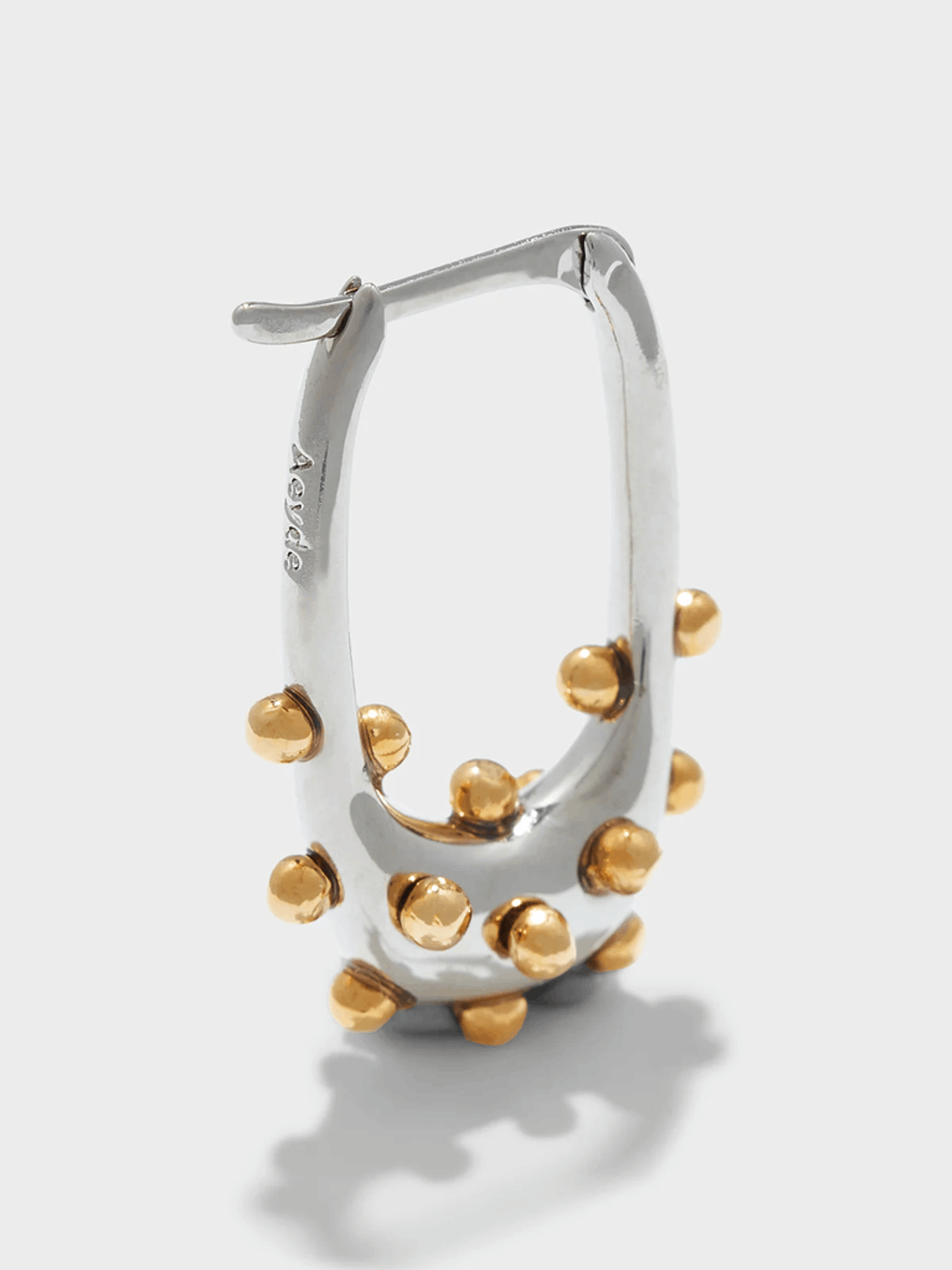 Aeyde Elijah Palladium and 18kt Gold-Plated Hoop Earrings