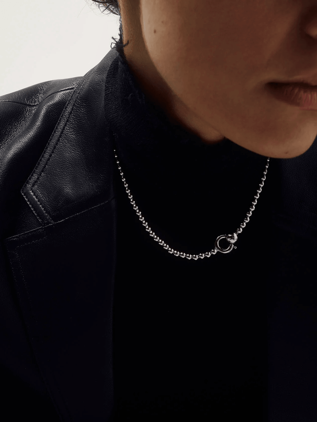 Aeyde Syd Ball Chain Palladium-Plated Necklace
